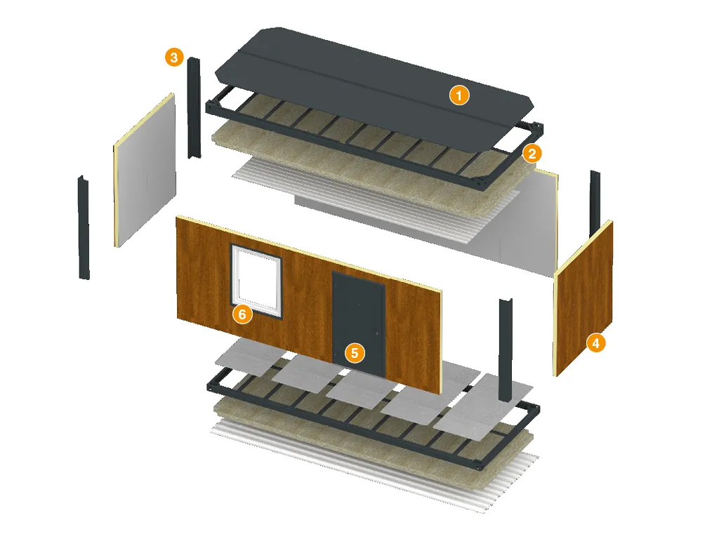 Хозблок Household 15 — взрыв-схема конструкции
