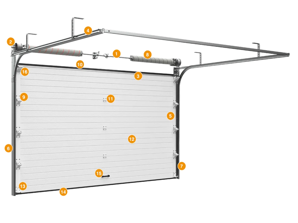 Конструкция гаражных секционных ворот RSD02 DoorHan